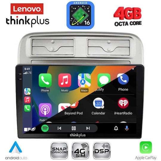 Lenovo Car Audio System for Fiat Grande Punto 2005-2012 (Bluetooth/USB/WiFi/GPS/Apple CarPlay/Android Auto) with 9" Touch Screen
