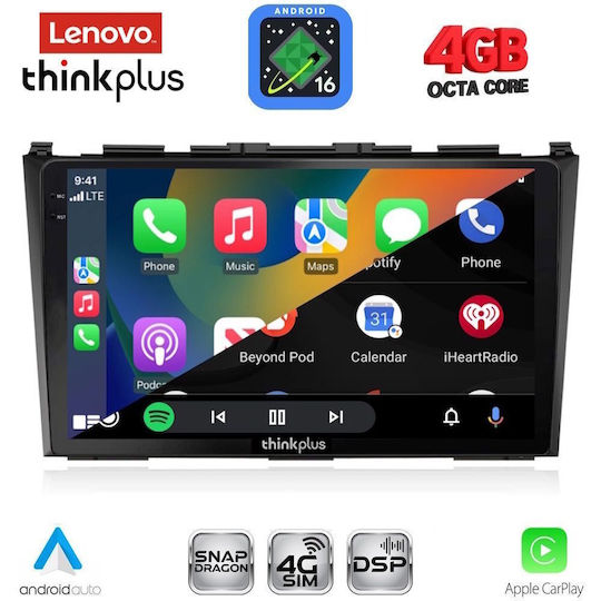 Lenovo Автомобилна Аудио Система За Honda CR-V 2006-2012 Bluetooth USB Вграден Wi-Fi GPS Apple CarPlay Android Auto С Touch Screen 9"