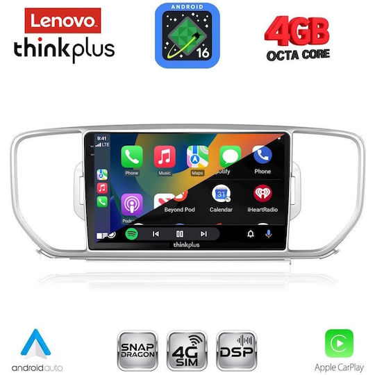 Lenovo Автомобилна Аудио Система за Kia Sportage 2015-2018 (Bluetooth/USB/Вграден Wi-Fi/GPS/Apple CarPlay/Android Auto) с Touch Screen 9"