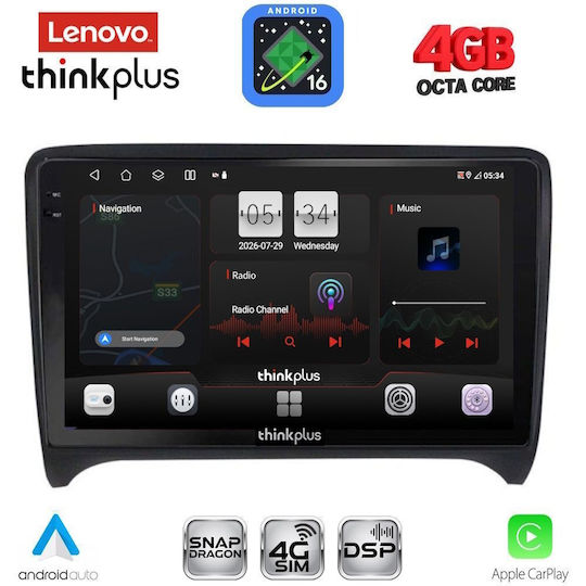 Lenovo Автомобилна Аудио Система за Jeep Compass / Patriot 2007-2016 (Bluetooth/USB/Вграден Wi-Fi/GPS/Apple CarPlay/Android Auto) с Touch Screen 10"