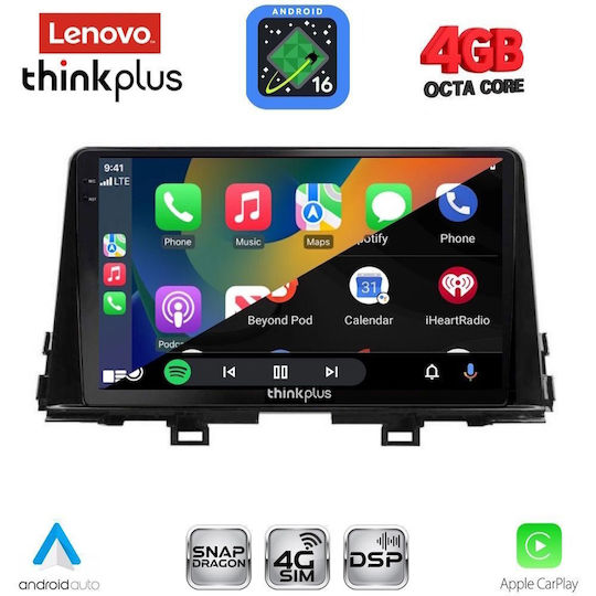 Lenovo Car Audio System for Kia Picanto 2021-2026 Bluetooth USB WiFi GPS Apple CarPlay Android Auto with 9" Touch Screen