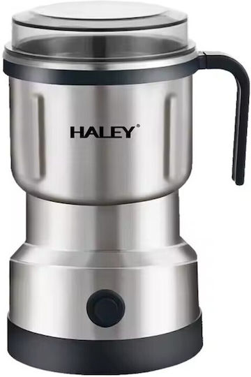 Haley Ηλεκτρικός Μύλος Καφέ 300W με Χωρητικότητα 500gr Ασημί