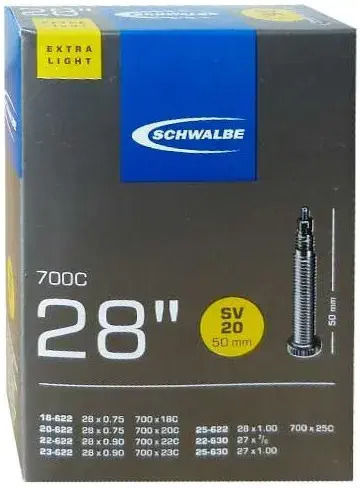 Schwalbe Cameră De Aer Pentru Anvelope De Bicicletă 28" Extra Ușoară Sv20 28x0.75/0.90 18 25-622 630 700x18c/23c Supapă Presta 50 Mm