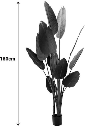 Plantă decorativă Palm Tree ghiveci Inart verde PP înălțime 180 cm