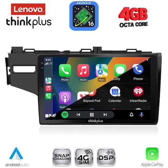 Lenovo Автомобилна аудио система за Honda Jazz 2013-2019 (Bluetooth/USB/Вграден Wi-Fi/GPS/Apple CarPlay/Android Auto) с Touch Screen 10"
