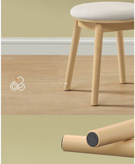 Upholstered Fabric Footstool Stool (φ46.5x43) Songmics Rds007y01 46.5x46.5x43cm