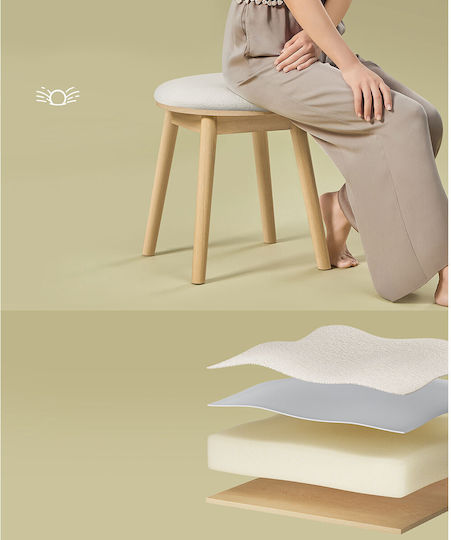 Upholstered Fabric Footstool Stool (φ46.5x43) Songmics Rds007y01 46.5x46.5x43cm