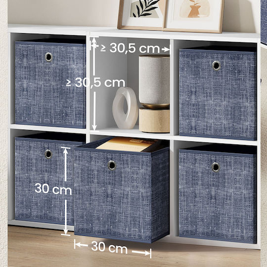 Songmics Paper Storage Box with Lid Grey 30x30x30cm 6pcs