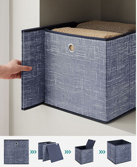 Songmics Paper Storage Box with Lid Grey 30x30x30cm 6pcs