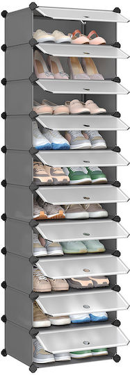 Songmics Plastic Shoe Storage Box in Grey Colour 10pcs