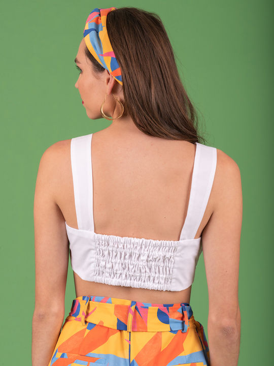 Women's Crop Cotton Top White