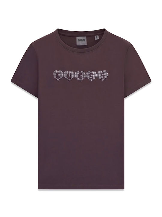 Damen T-Shirt Silber Braun