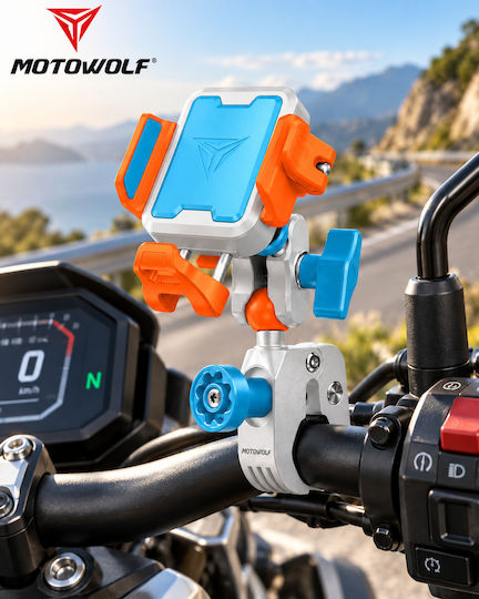 Motowolf MH1 Motorcycle Phone Mount with Adjustable Arm for the Handlebar