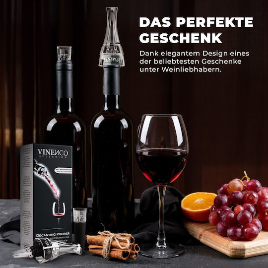 Picurător Aerator Vin Dop Distilator Sistem Anti-Picurare Fixare Sticlă Negru Transparent