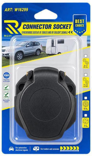 Rchang Гнездо за Теглич 7 Полюса 12v/24v Ремарке и Каравани 7 Pin Trailer & Caravan Connector Socket