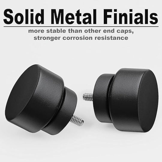 Bară Pliabilă Metalică Pentru Perdele Home Single 76-325 cm Neagră