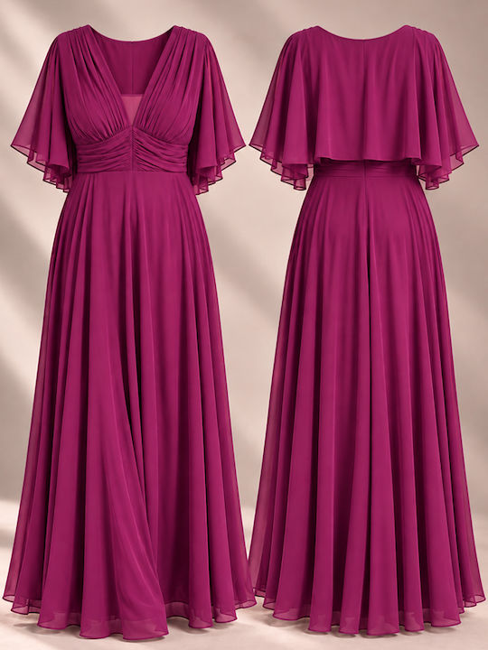 Summer Maxi Dress for Wedding / Christening Magenta
