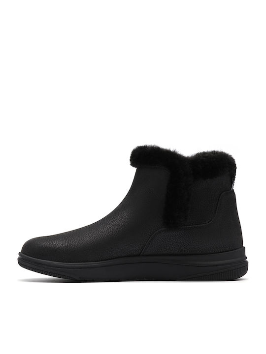 Brinkley Damen Stiefeletten mit Pelz Schwarz