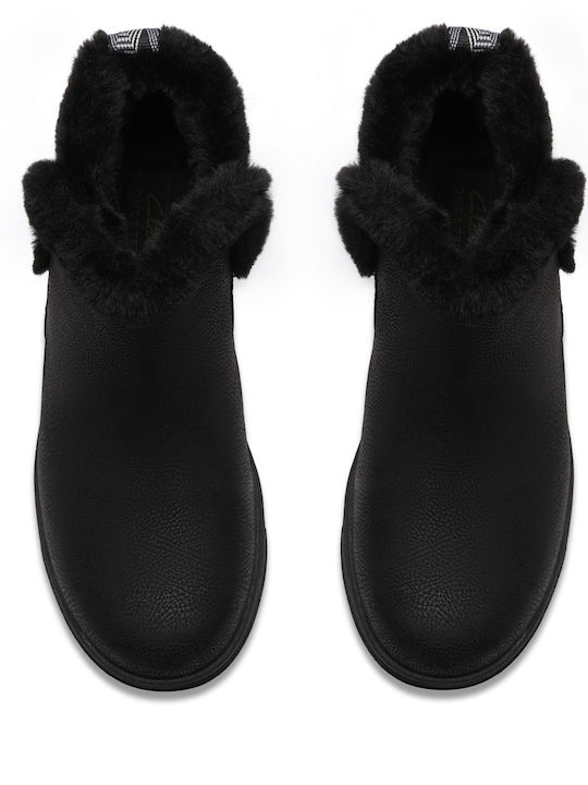 Brinkley Damen Stiefeletten mit Pelz Schwarz