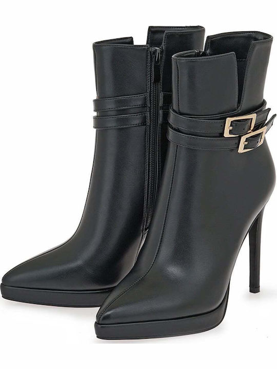 Women's Ankle Boots with High Heel Black
