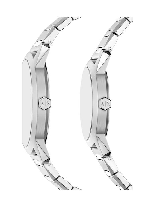 Armani Exchange Комплект Дамски Часовник Хронограф Кварцов с Стоманена Браслет Steel Armani Exchange Комплект Дамски Часовник Хронограф Кварцов с Стоманена Браслет Steel