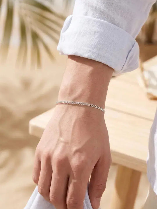 SteweHome Men's Silver Hand Chain