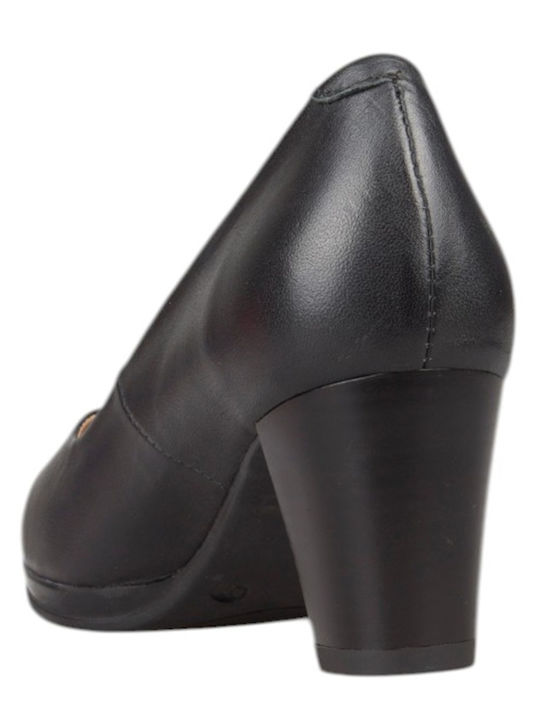 Pantofi cu toc din piele negri