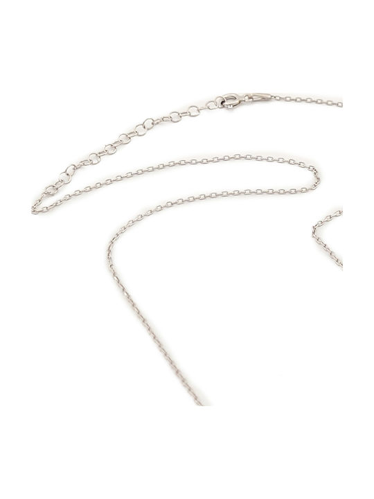 Silver Necklace with Zircon