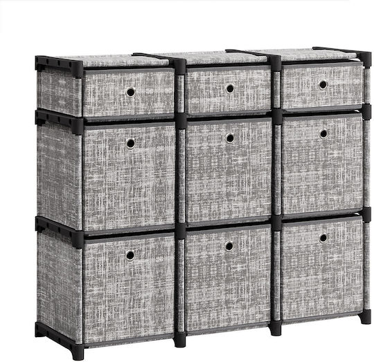 Storage Dresser in Metal and Fabric with 9 Drawers L33.5xW30xH79.5cm
