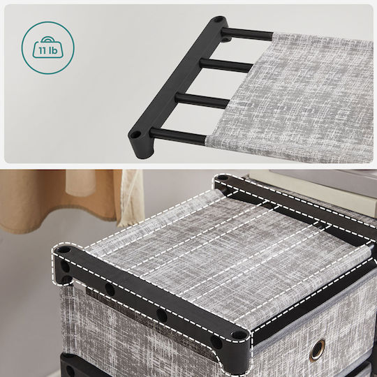 Storage Dresser in Metal and Fabric with 9 Drawers L33.5xW30xH79.5cm