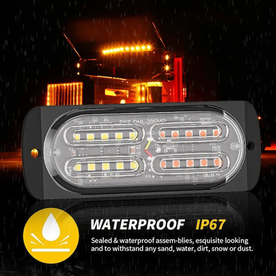 Directional (Strobe) Car Warning Beacon 12V With Orange / Yellow Lighting