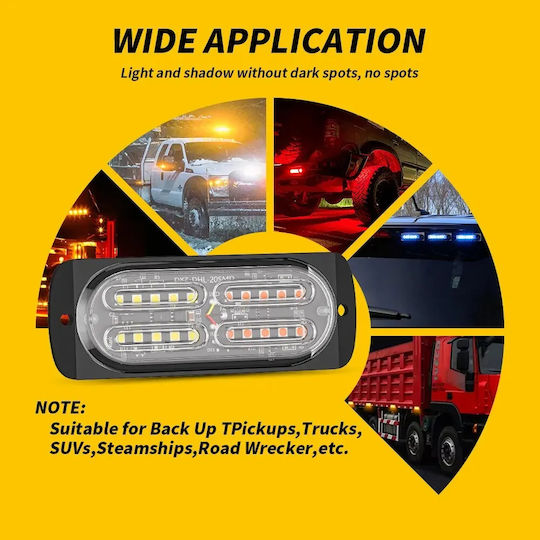 Directional (Strobe) Car Warning Beacon 12V With Orange / Yellow Lighting