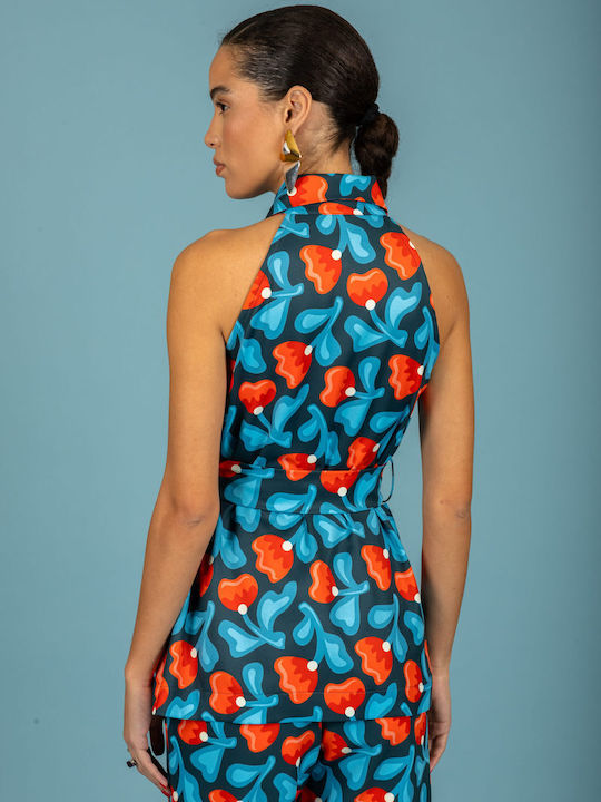Sleeveless Women's Shirt Blue