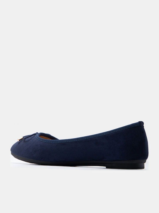 Damen Ballerinas Spitz zulaufend Marineblaue