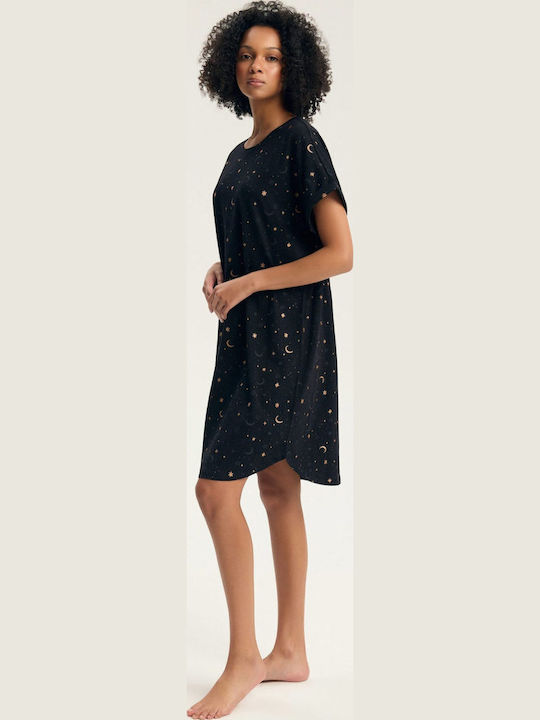 Henderson Sommerliches Damen-Nachthemd Schwarz