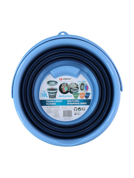Alpina Wäschekorb Kunststoff Klappbar 36x32,5x24,5cm Blau