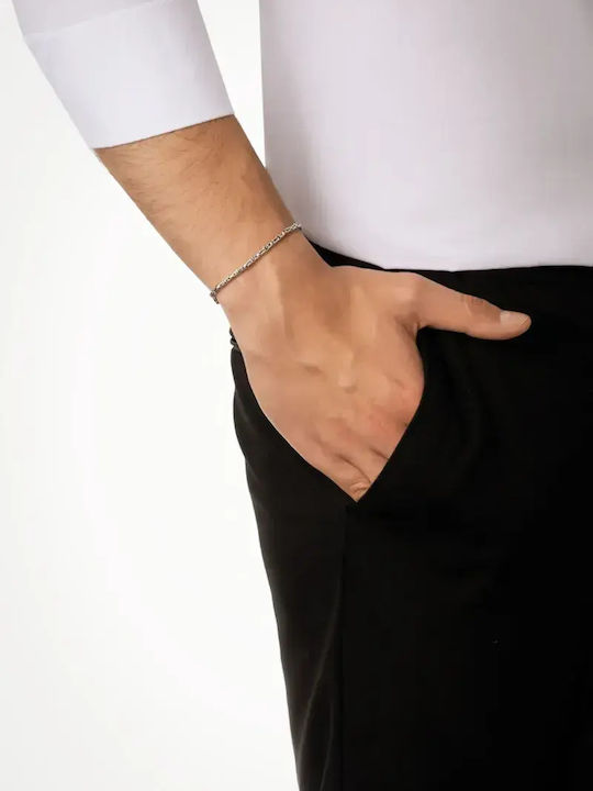 SteweHome Männer Silber Kette Hand Länge 21cm