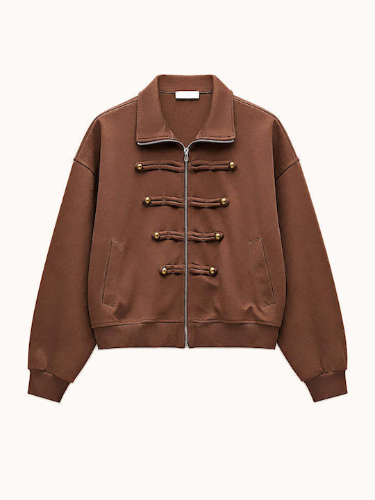 Women's Cardigan with Buttons Brown