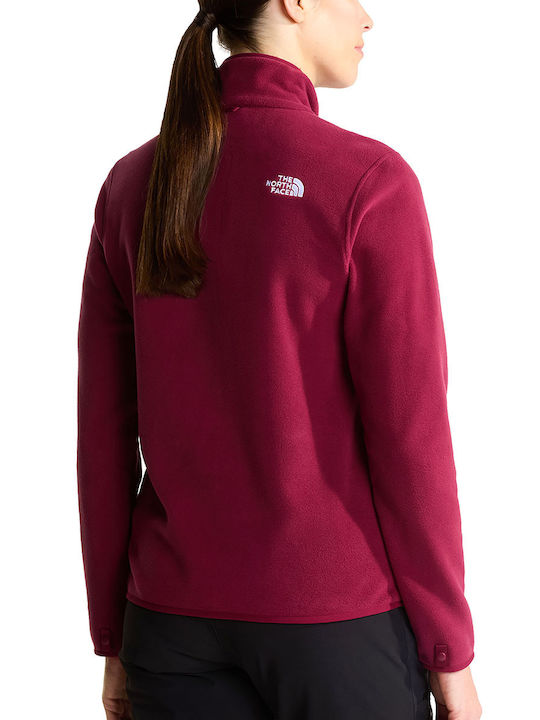 Glacier Fleece Damen Strickjacke mit Reissverschluss Burgundisch