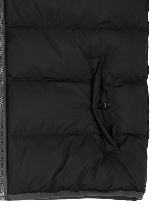 Kinder Sport Jacke Kurz mit Kapuze Schwarz