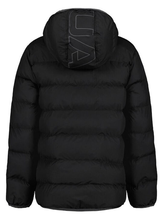 Kinder Sport Jacke Kurz mit Kapuze Schwarz