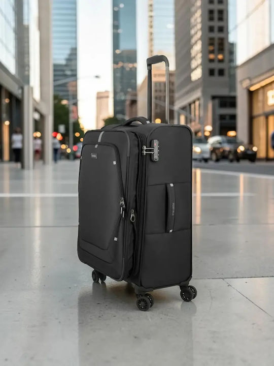 Travelite Mittlerer Reise Koffer Schwarz Höhe 67cm