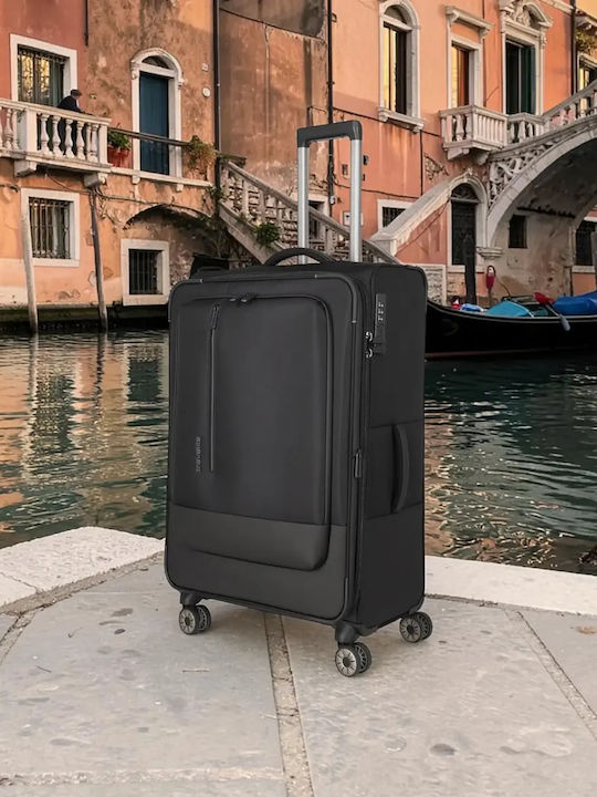 Travelite Großer Stoffkoffer Reisegepäck Schwarz Höhe 77cm