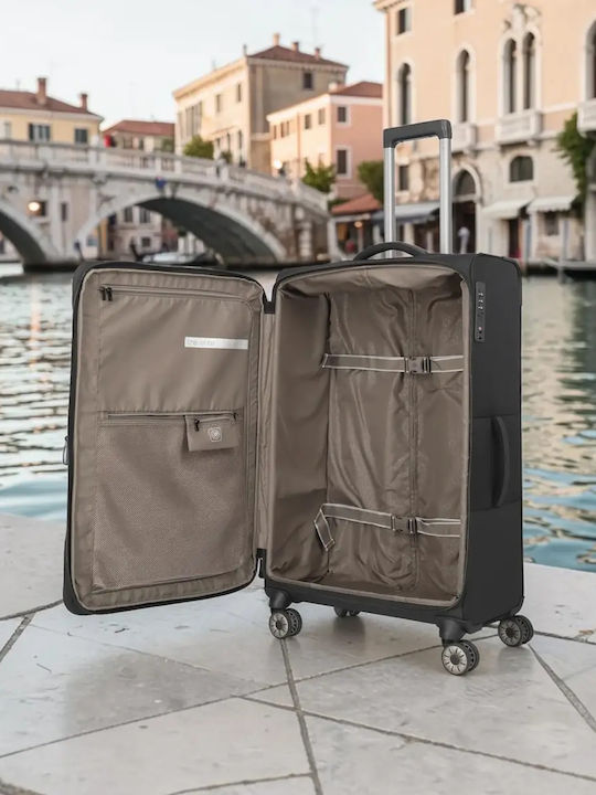 Travelite Großer Stoffkoffer Reisegepäck Schwarz Höhe 77cm