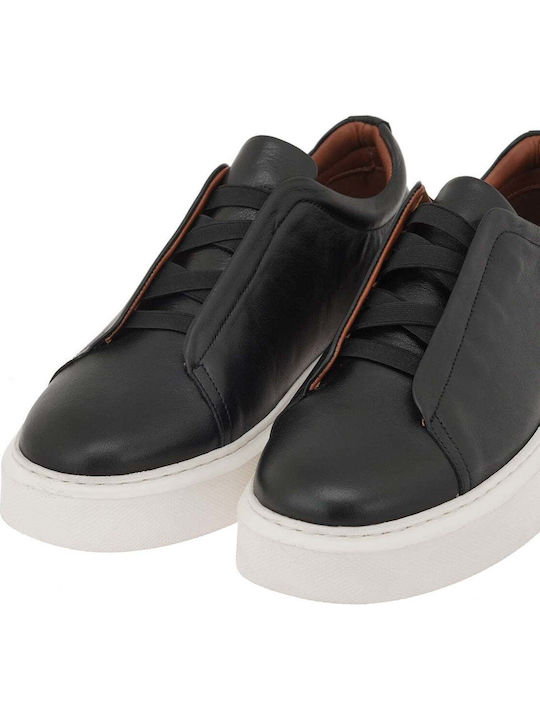 Leder Herren Freizeitschuhe Schwarz