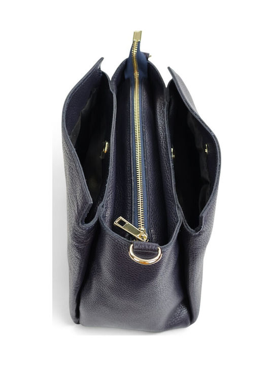 Damentasche aus Leder in Navyblau
