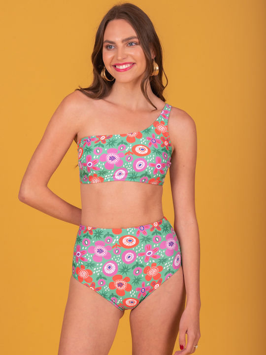Bikinioberteile Mit Einer Schulter Grünes 124-91050-Grün (001)