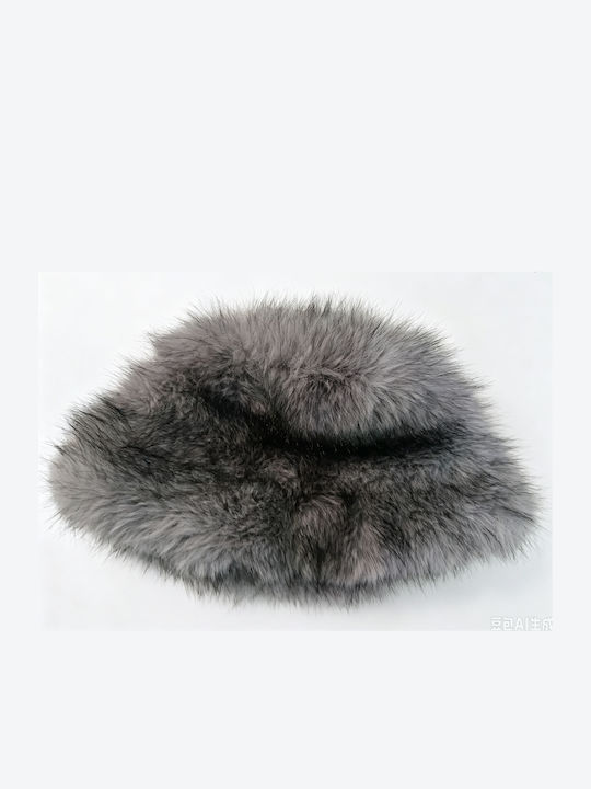 Intimonna Women's Furry Bucket Hat Grey
