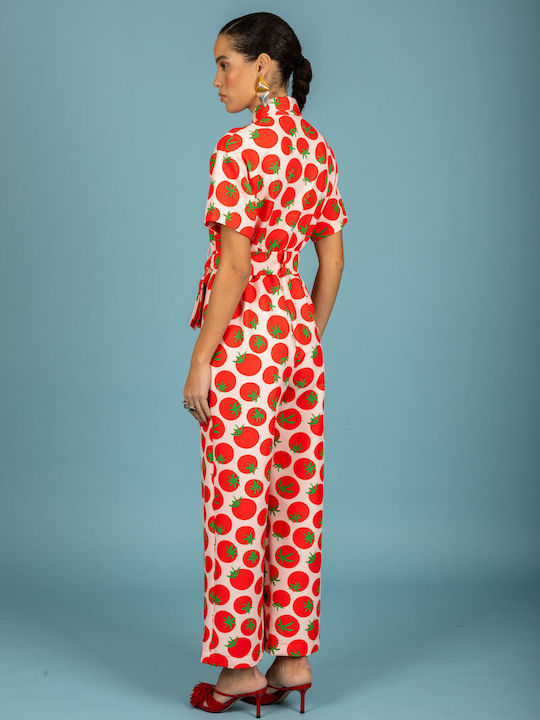 Damen Jumpsuit Rot