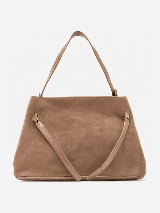 Leather Women's Handbag Crossbody Beige